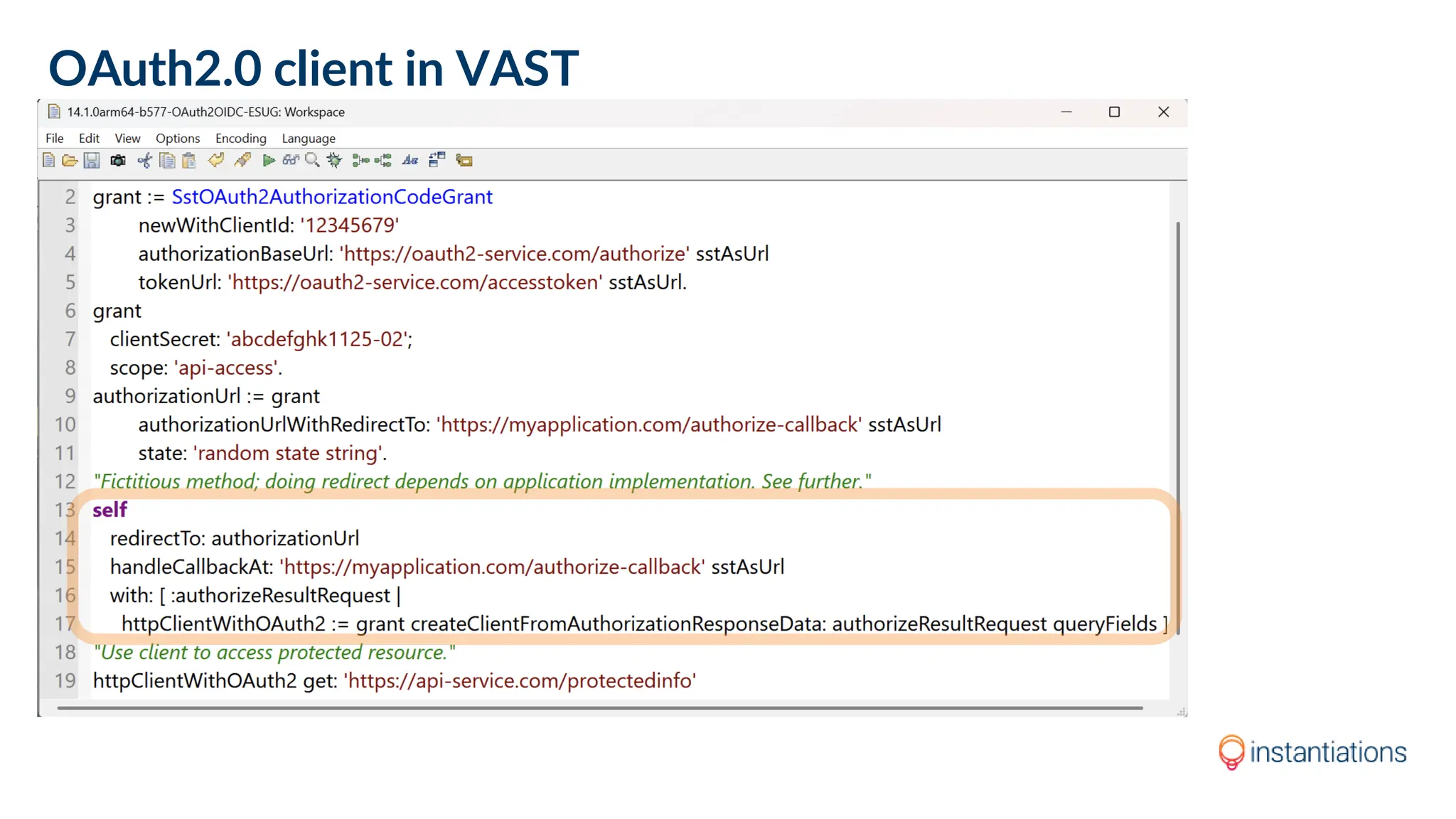OAuth2.0 client in VAST
 
