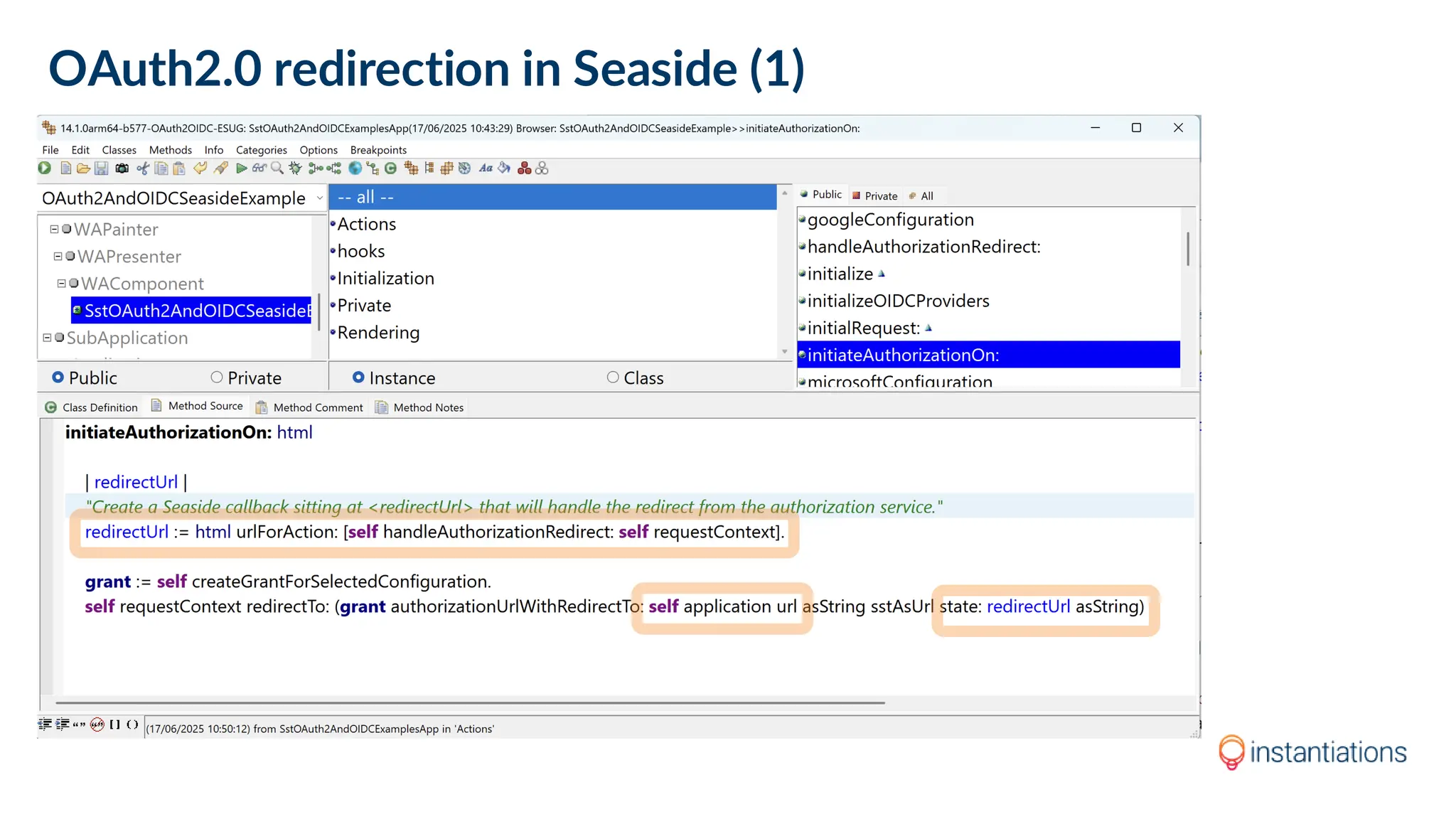 OAuth2.0 redirection in Seaside (1)
 
