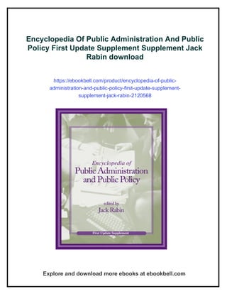Jack Rabin Encyclopedia Of Public Administration And Public Policy First Update ...