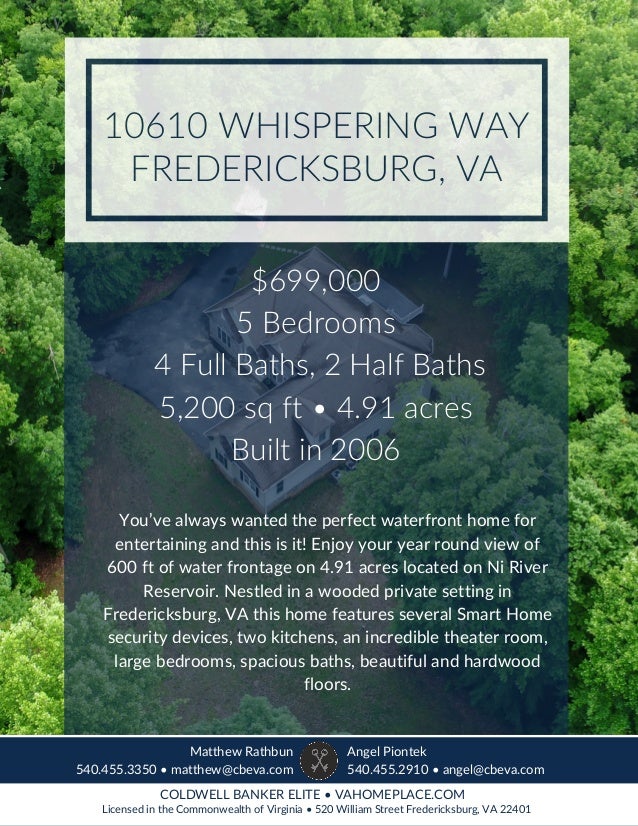 10601 Whispering Way, Fredericksburg VA Home For Sale