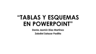 “TABLAS Y ESQUEMAS
EN POWERPOINT”
Dania Jazmín Díaz Martínez
Zabdiel Salazar Padilla
 