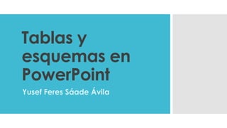Tablas y
esquemas en
PowerPoint
Yusef Feres Sáade Ávila
 