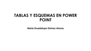 TABLAS Y ESQUEMAS EN POWER
POINT
María Guadalupe Gómez Alonso
 