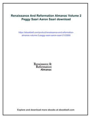 Renaissance And Reformation Almanac Volume 2 Peggy Saari Aaron Saari | PDF