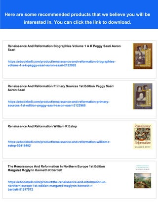Renaissance And Reformation Almanac Volume 2 Peggy Saari Aaron Saari | PDF
