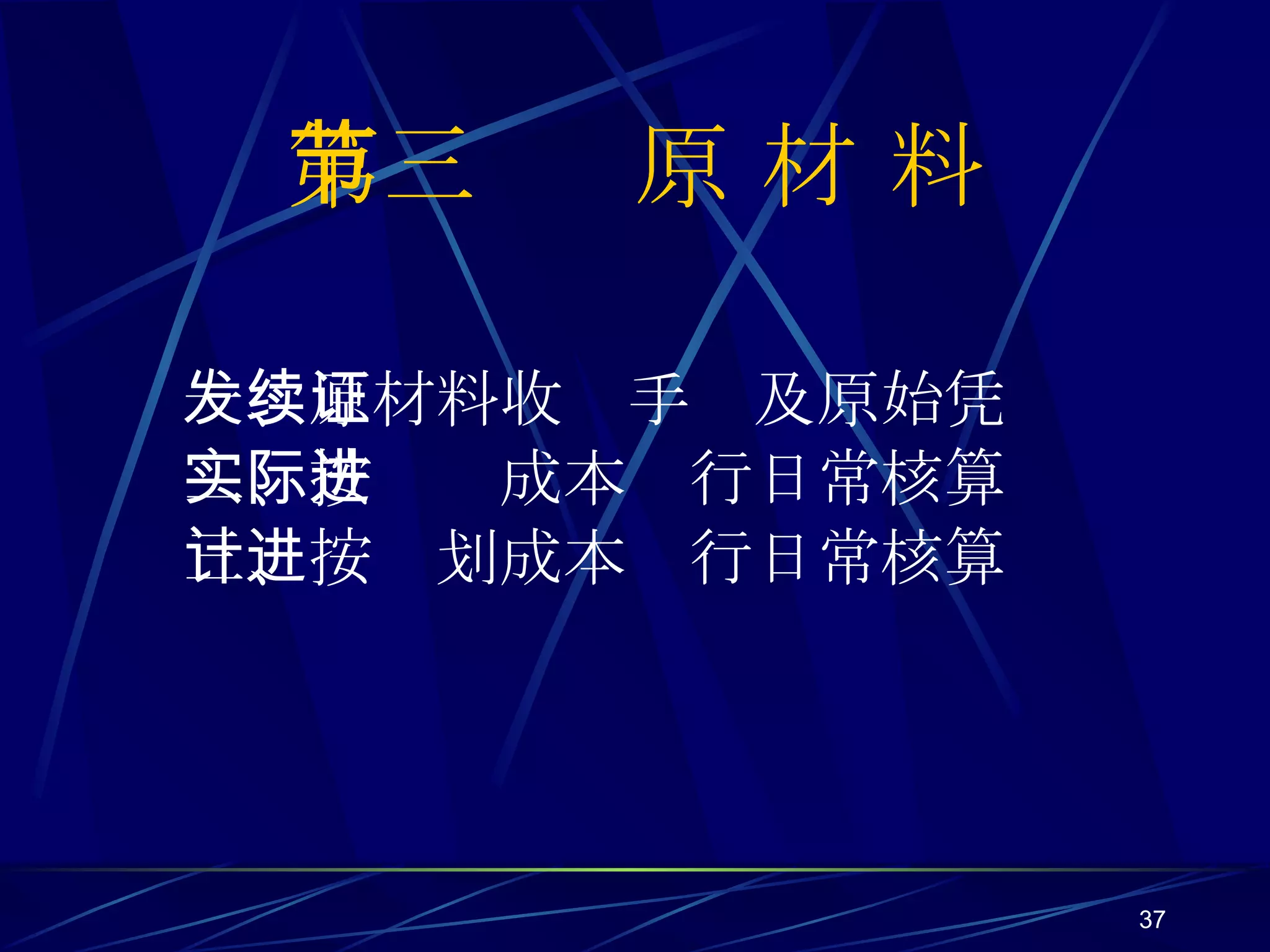 第三节  原 材 料 一、原材料收发手续及原始凭证 二、按实际成本进行日常核算 三、按计划成本进行日常核算 
