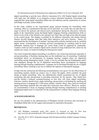 THE EFFECTIVENESS OF DIGITAL STORYTELLING ON LANGUAGE LISTENING ...