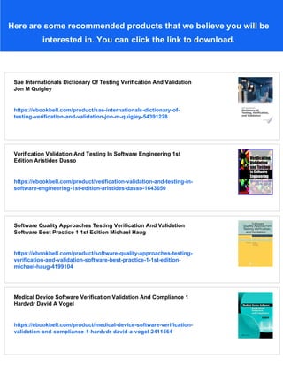 Verification Validation And Testing Of Engineered Systems Wiley Series ...