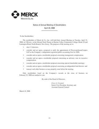 merck Proxy Statements2008