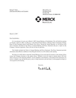 merck Proxy Statements2007