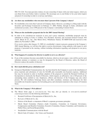 merck Proxy Statements2004
