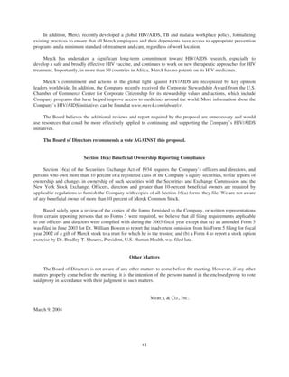 merck Proxy Statements2004