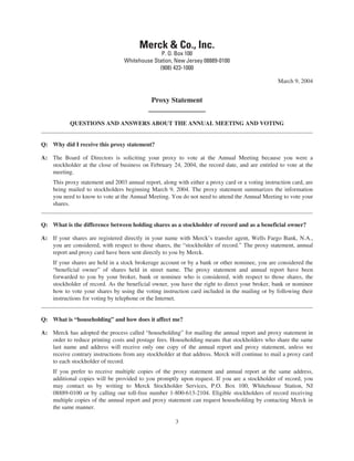 merck Proxy Statements2004
