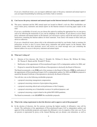 merck Proxy Statements2004