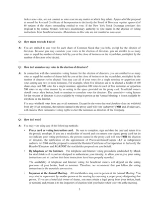 merck Proxy Statements2004