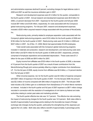 merck » 	4Q08 Earnings Release