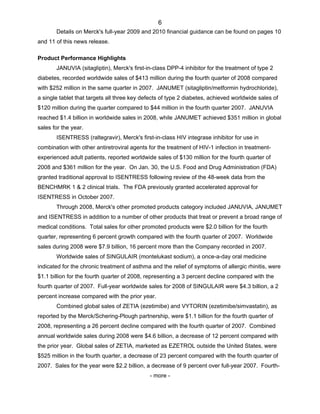 merck » 	4Q08 Earnings Release