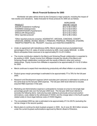 merck 	2Q05 Earnings Release
