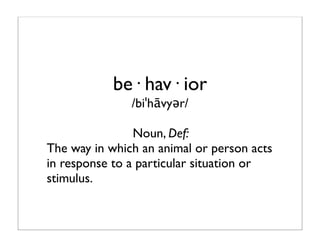 hab· it
                  /ˈhabit/

                Noun, Def:
An behavior that has become nearly or
completely involuntar...