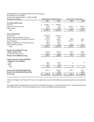  John DeereMedia Release & Financials 2007 4th