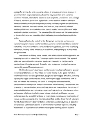  John DeereMedia Release & Financials 2007 4th