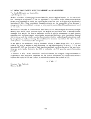 apple 10-K Annual Report2004