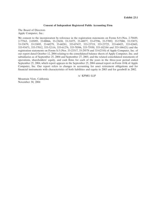 apple 10-K Annual Report2004