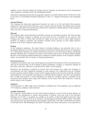 apple 10-K Annual Report2004