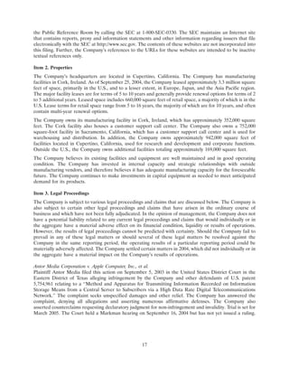 apple 10-K Annual Report2004