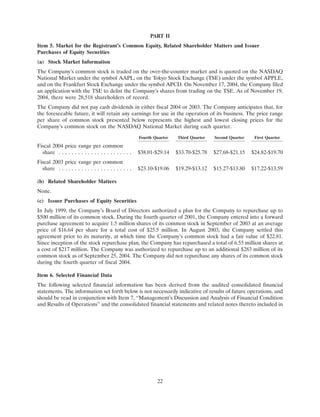 apple 10-K Annual Report2004