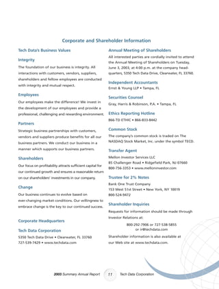 tech data  Annual report 2003