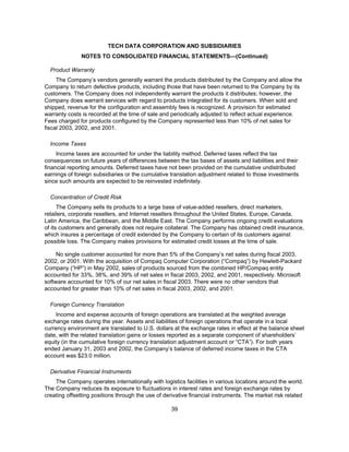 tech data  Annual report 2003