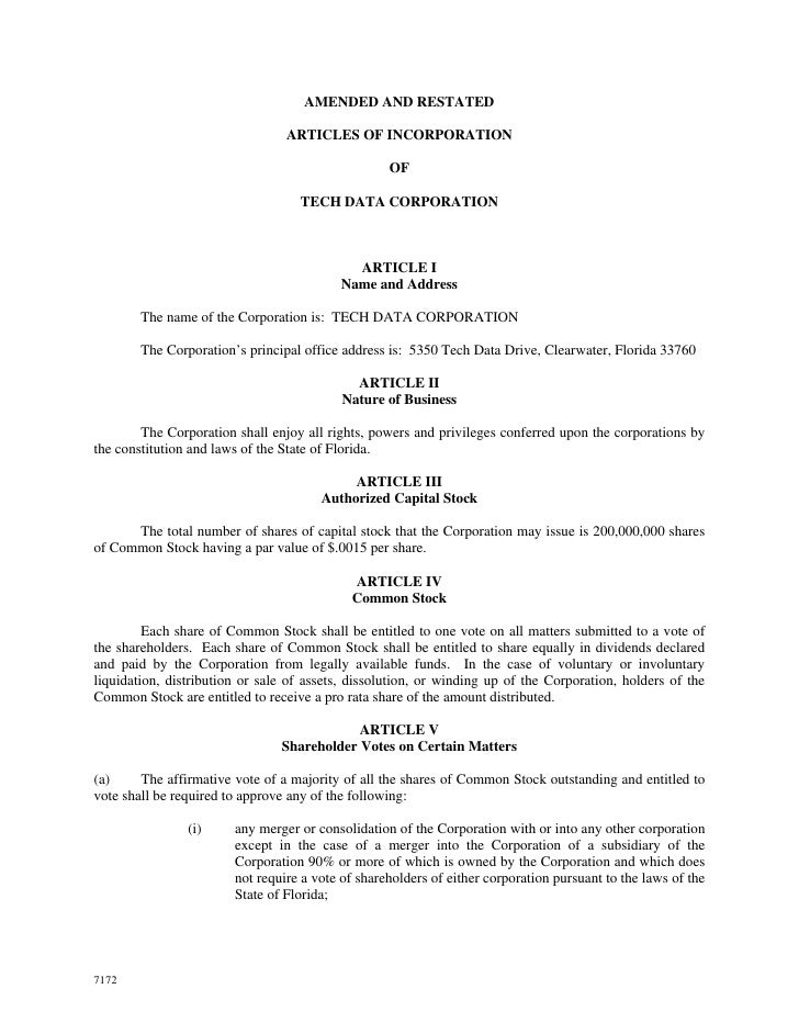 tech data articles of incorporation hateful eight lincoln letter