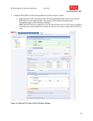 Fline Boxes Rsa RSA SecurBook for Microsoft SharePoint | PDF