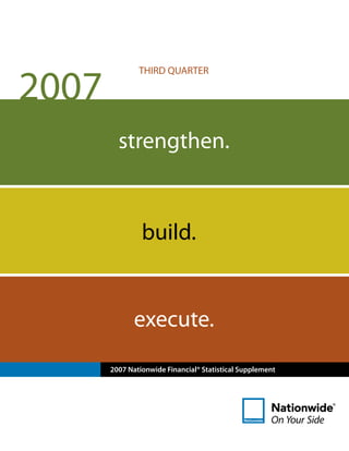 THIRD QUARTER




2007 Nationwide Financial® Statistical Supplement
 