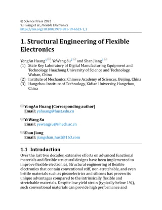 Flexible Electronics Theory and Method of Structural Design 1st Edition ...