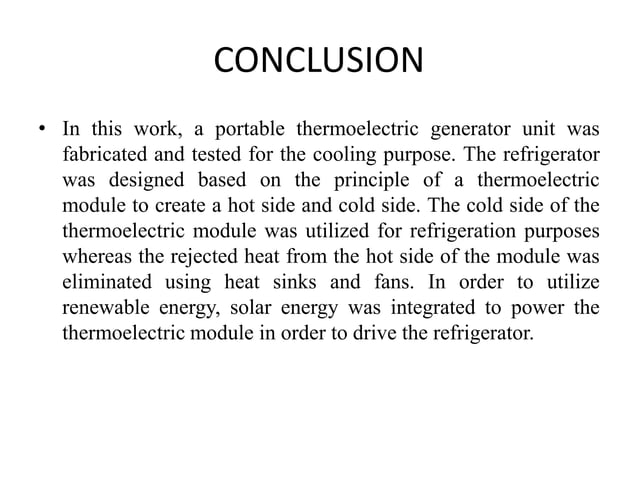 Solar Refrigerator Pptx