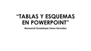 “TABLAS Y ESQUEMAS
EN POWERPOINT”
Monserrat Guadalupe Torres González
 