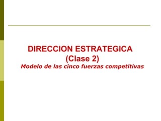 DIRECCION ESTRATEGICA
(Clase 2)
Modelo de las cinco fuerzas competitivas
 
