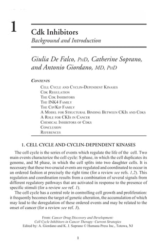 Cell Cycle Inhibitors In Cancer Therapy Cancer Drug Discovery And ...