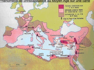 Phénomène de christianisation au Moyen Age sur une carte 