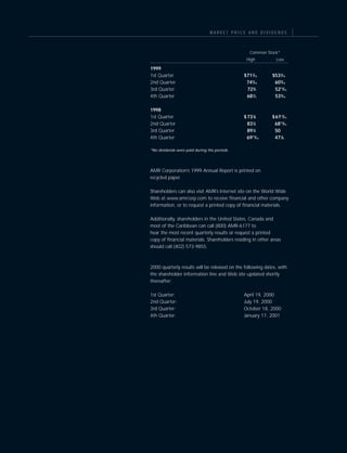 AMR Annual Report 1999