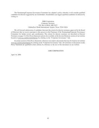 AMR 2008 Proxy Statement