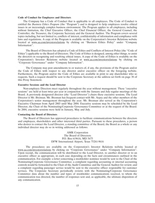 AMR 	2005 Proxy Statement