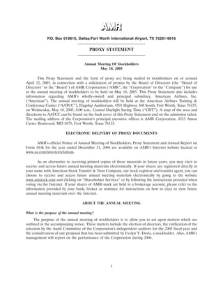 AMR 	2005 Proxy Statement