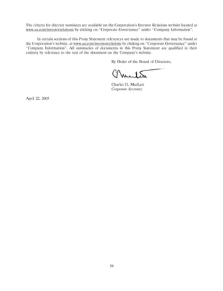 AMR 	2005 Proxy Statement