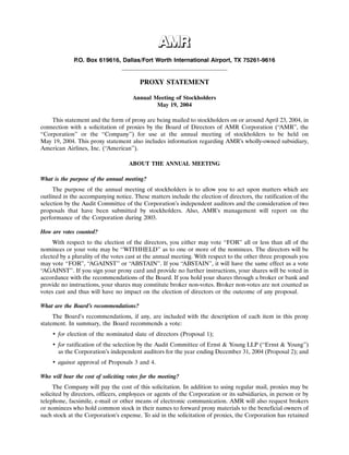 AMR 2004 Proxy Statement
