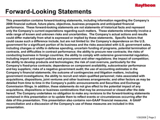 	Raytheon Reports 2007 Fourth Quarter Results