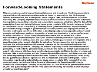 Raytheon Reports 2005 First Quarter Results