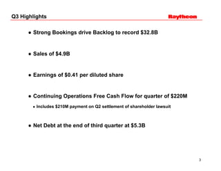 	Raytheon Reports 2004 Third Quarter Results